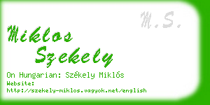 miklos szekely business card